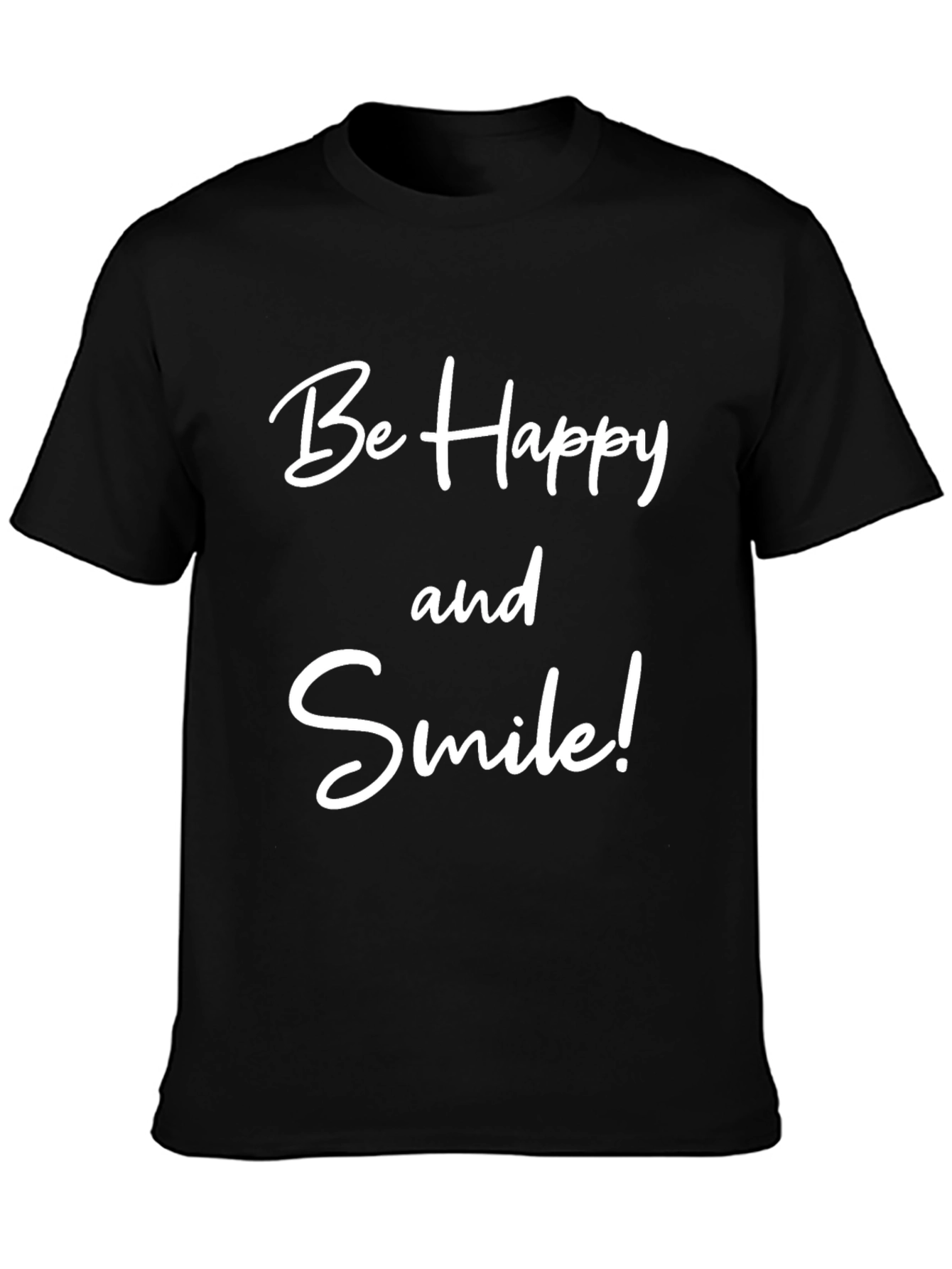 Be Happy and Smile Black T-Shirt