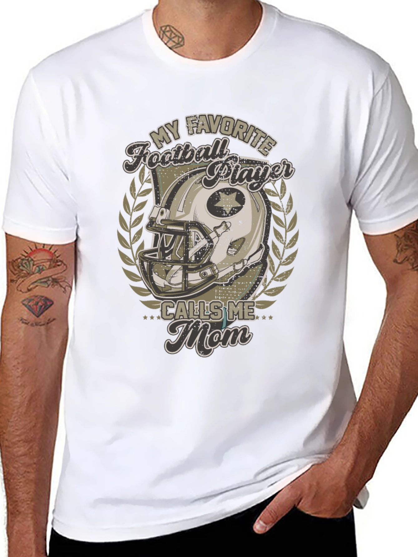 Football Mom T-Shirt - My Favorite Player Calls Me Mom