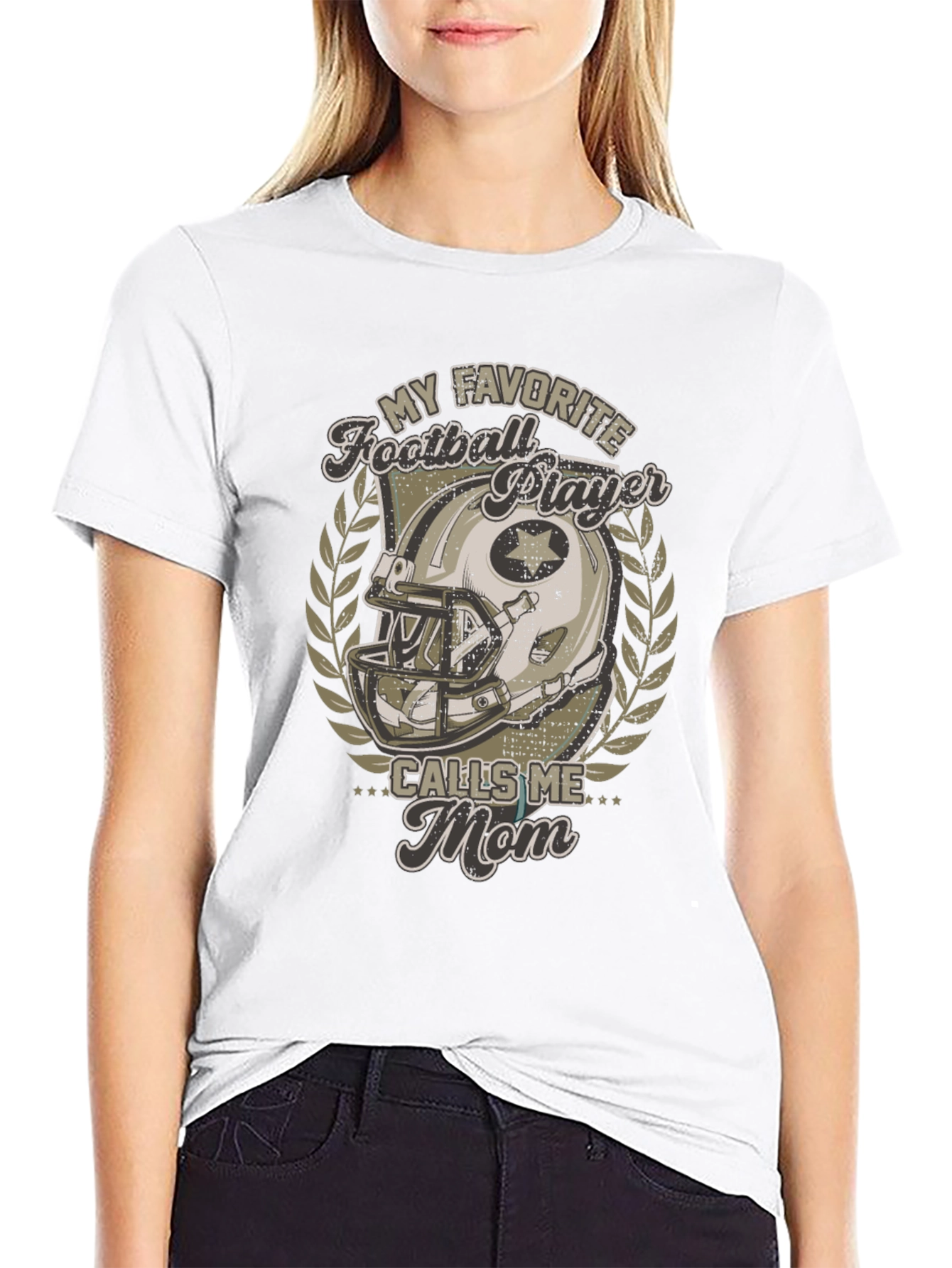 Football Mom T-Shirt - My Favorite Player Calls Me Mom
