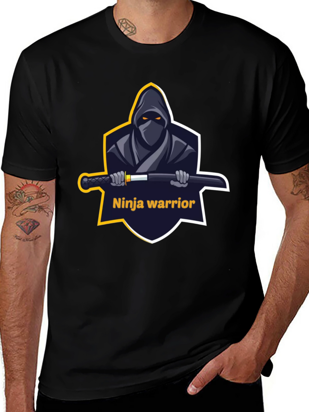 Ninja Warrior Graphic T-Shirt - Black