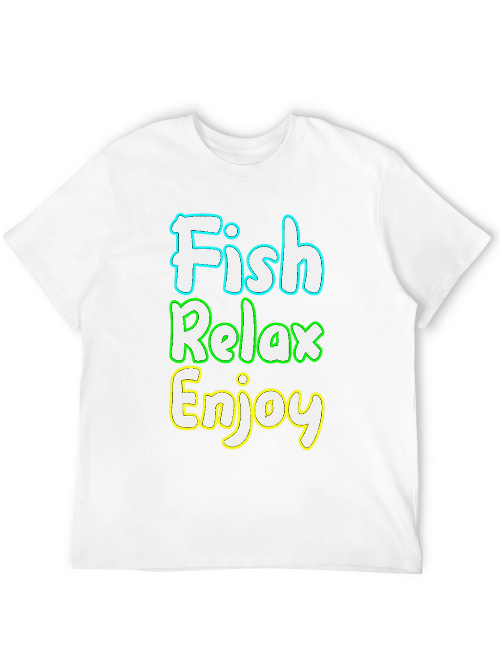 Fish Relax Enjoy Graphic Tee - Black Cotton T-Shirt
