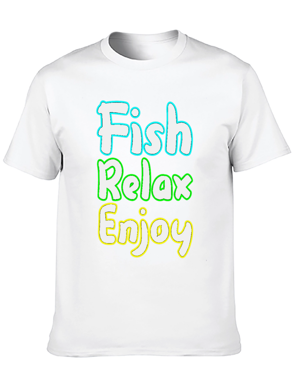 Fish Relax Enjoy Graphic Tee - Black Cotton T-Shirt