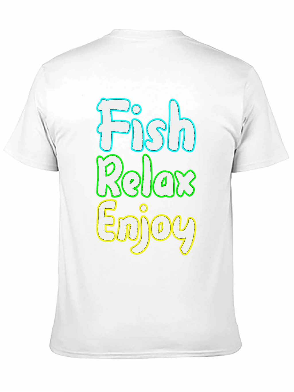Fish Relax Enjoy Graphic Tee - Black Cotton T-Shirt