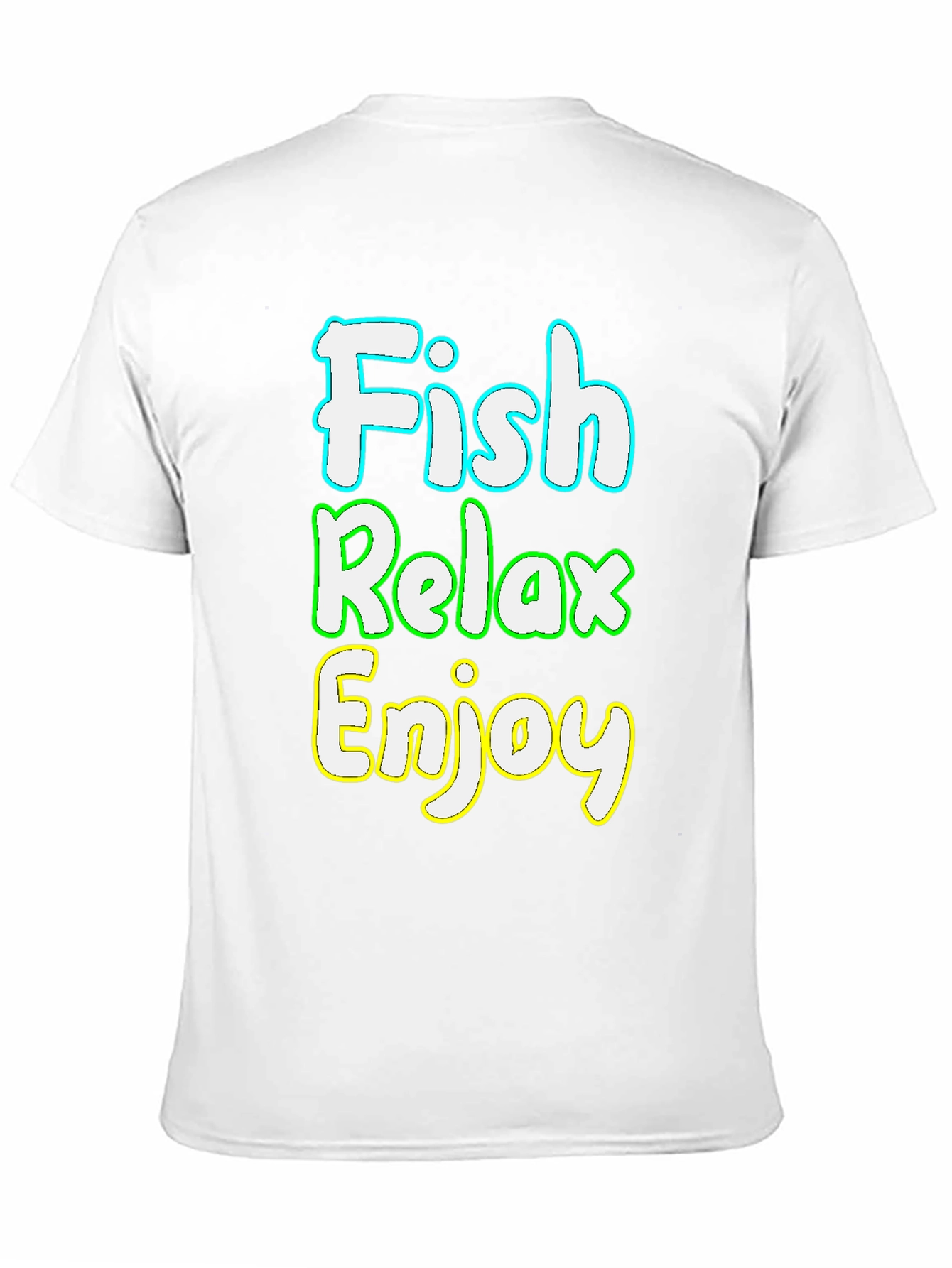 Fish Relax Enjoy Graphic Tee - Black Cotton T-Shirt