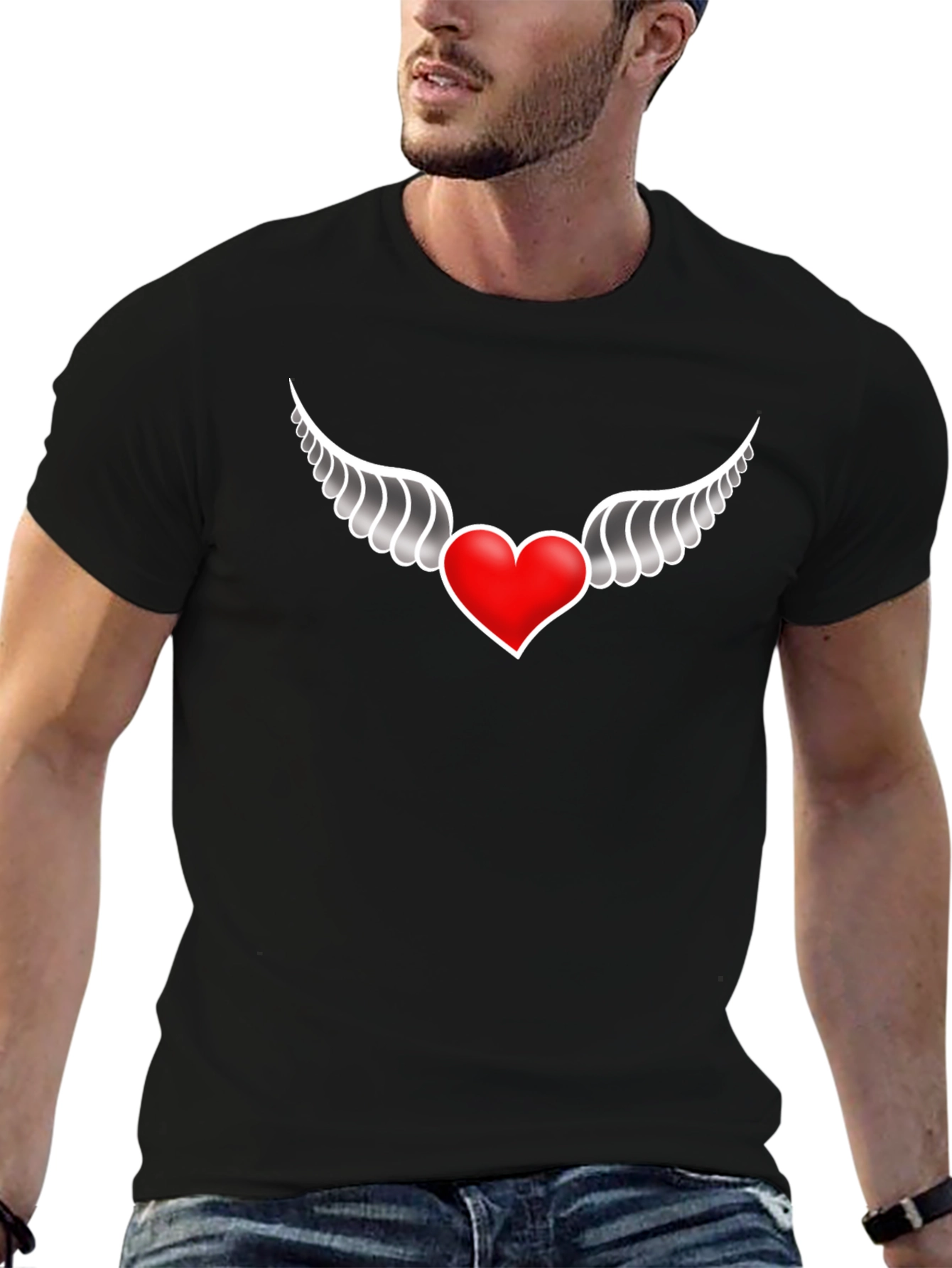 Winged Heart Black T-Shirt