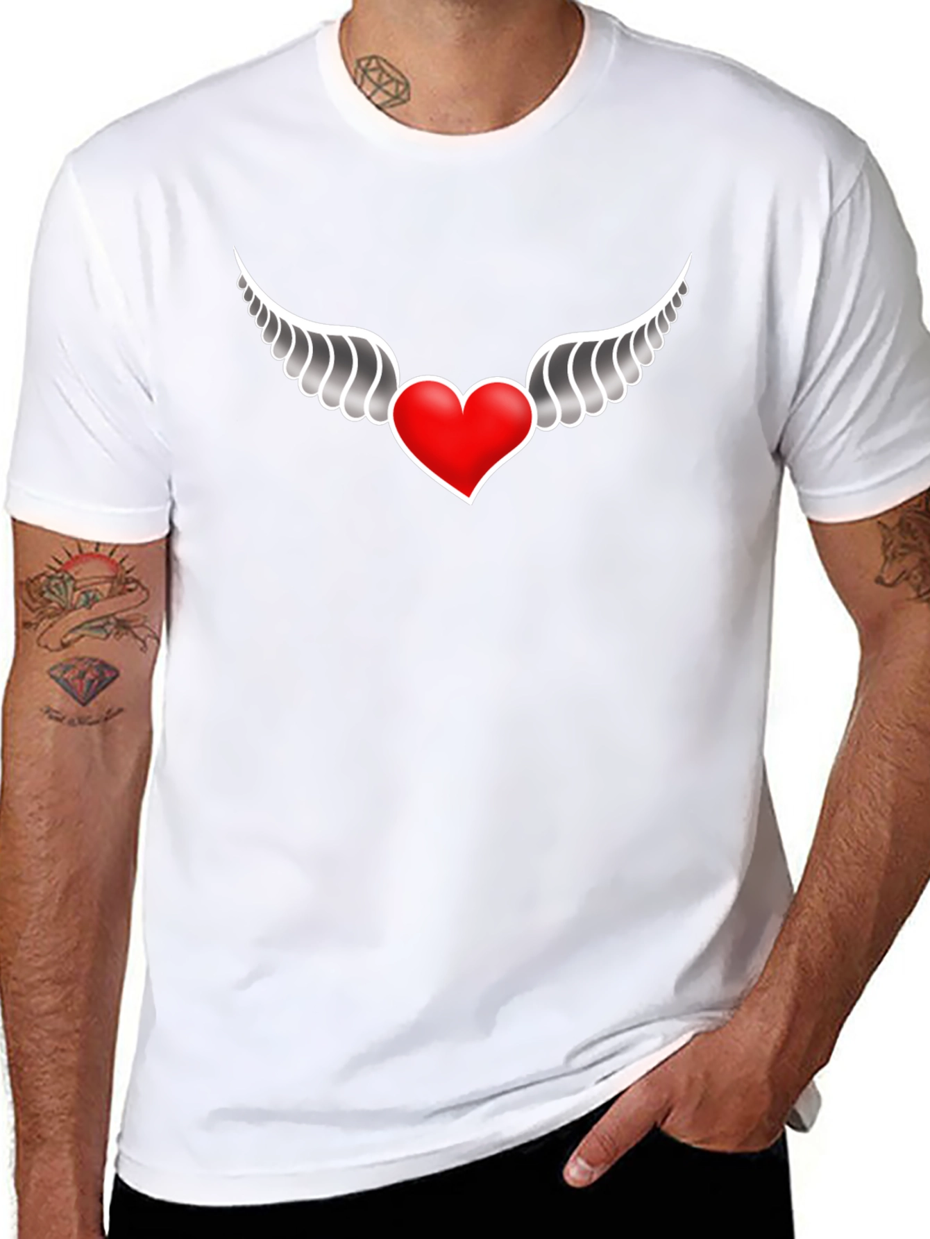 Winged Heart Black T-Shirt
