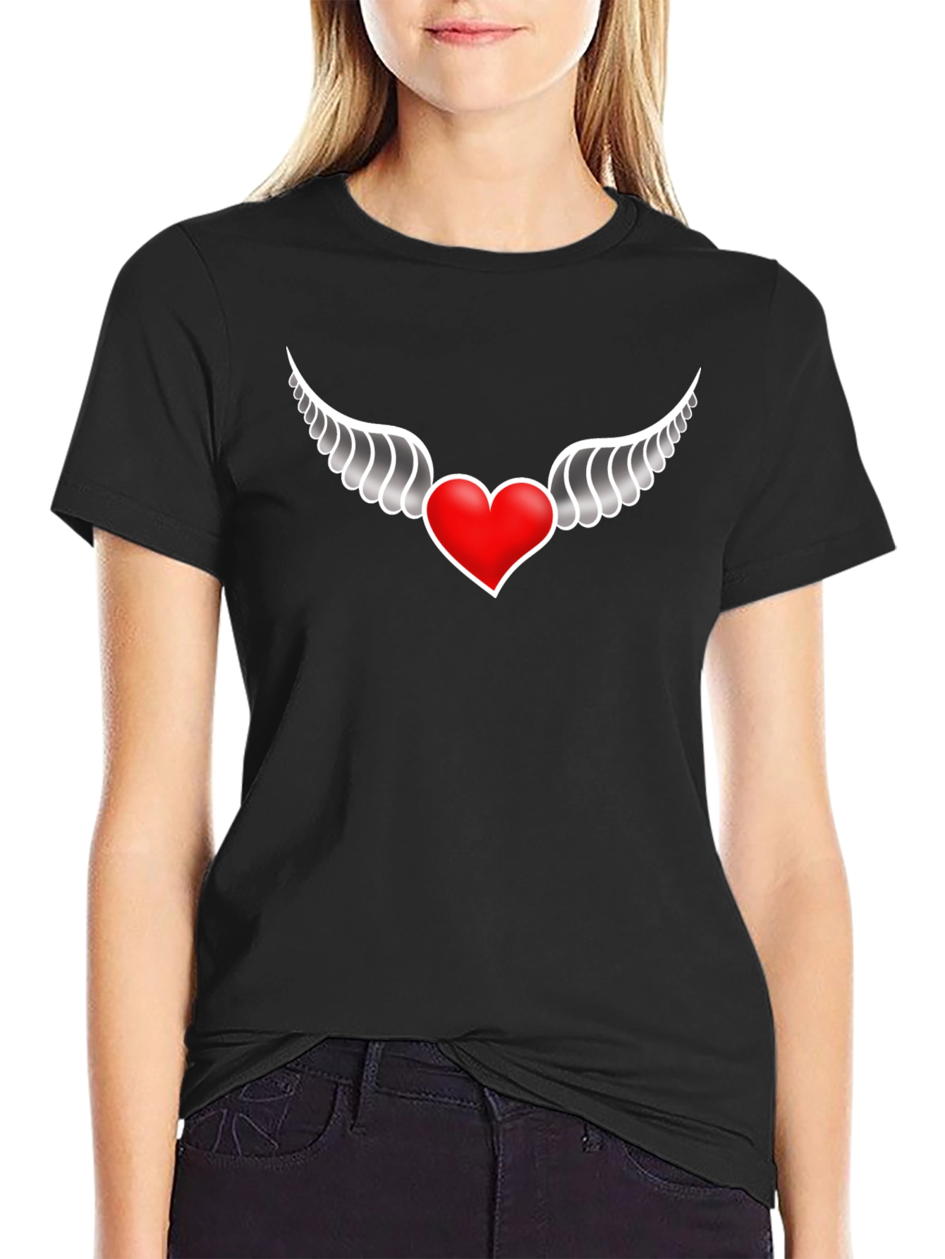 Winged Heart Black T-Shirt