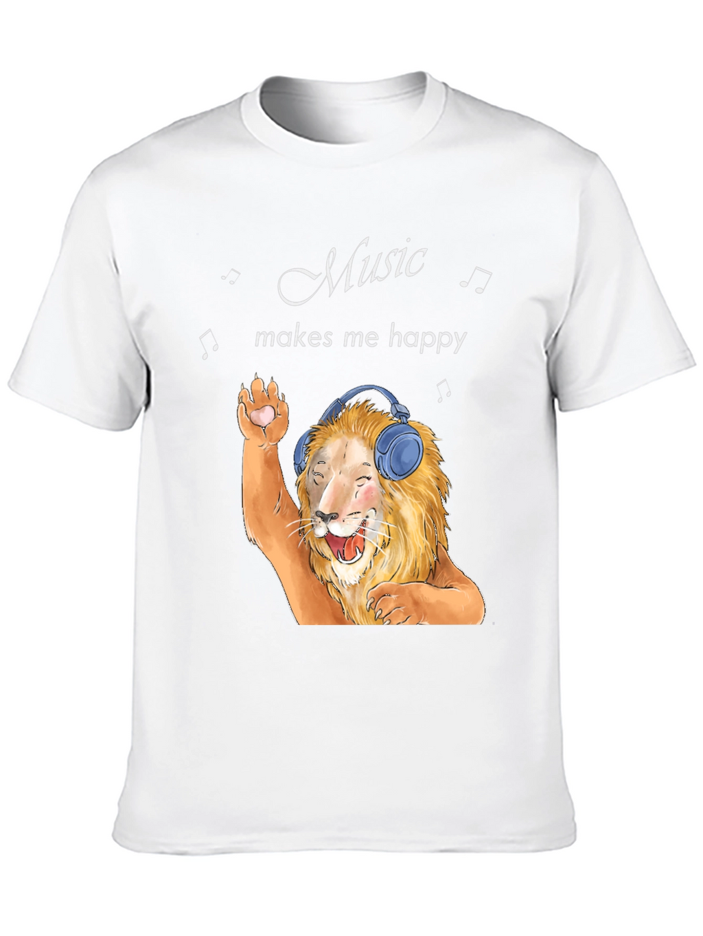 Music Lover Lion Graphic T-Shirt
