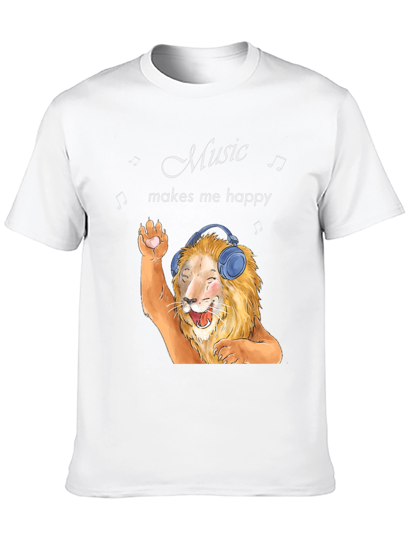 Music Lover Lion Graphic T-Shirt