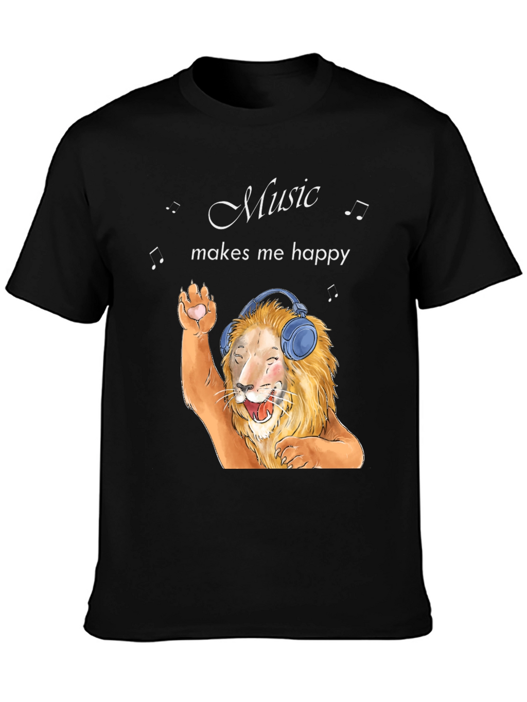 Music Lover Lion Graphic T-Shirt