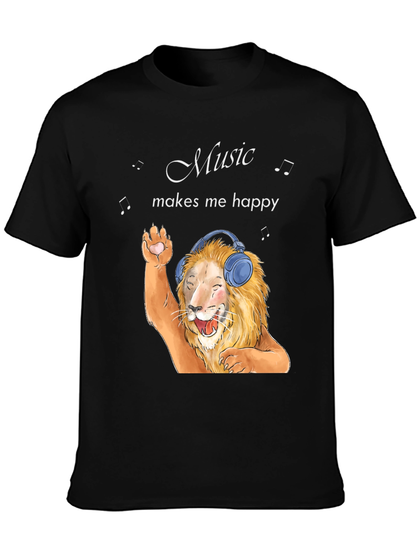 Music Lover Lion Graphic T-Shirt
