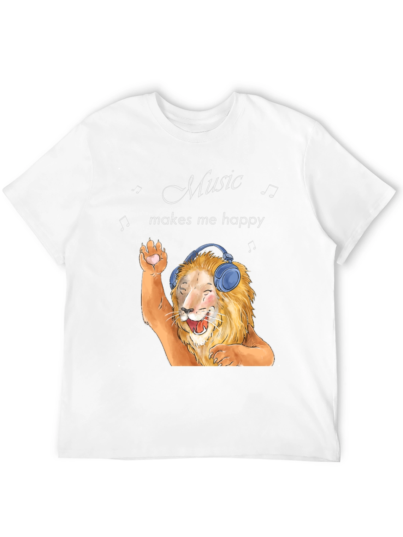 Music Lover Lion Graphic T-Shirt