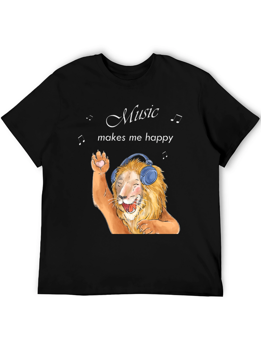 Music Lover Lion Graphic T-Shirt