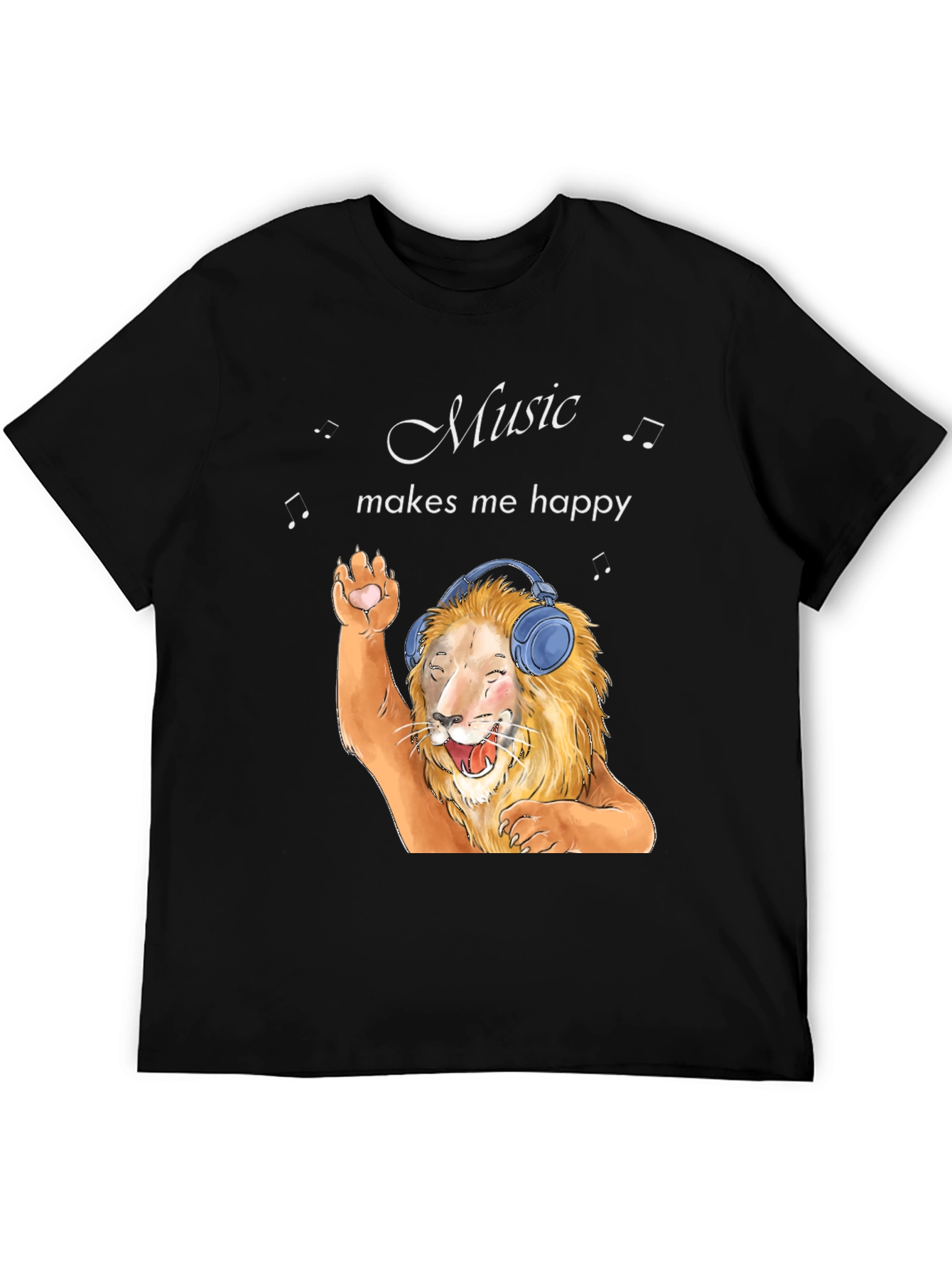 Music Lover Lion Graphic T-Shirt
