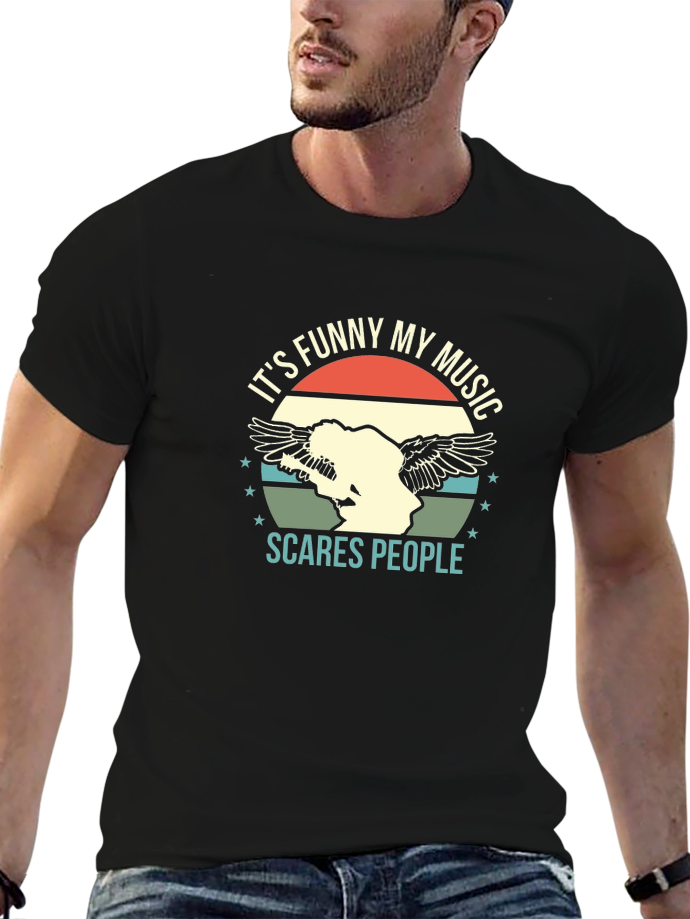 Funny Music Graphic Tee - Scare People T-Shirt