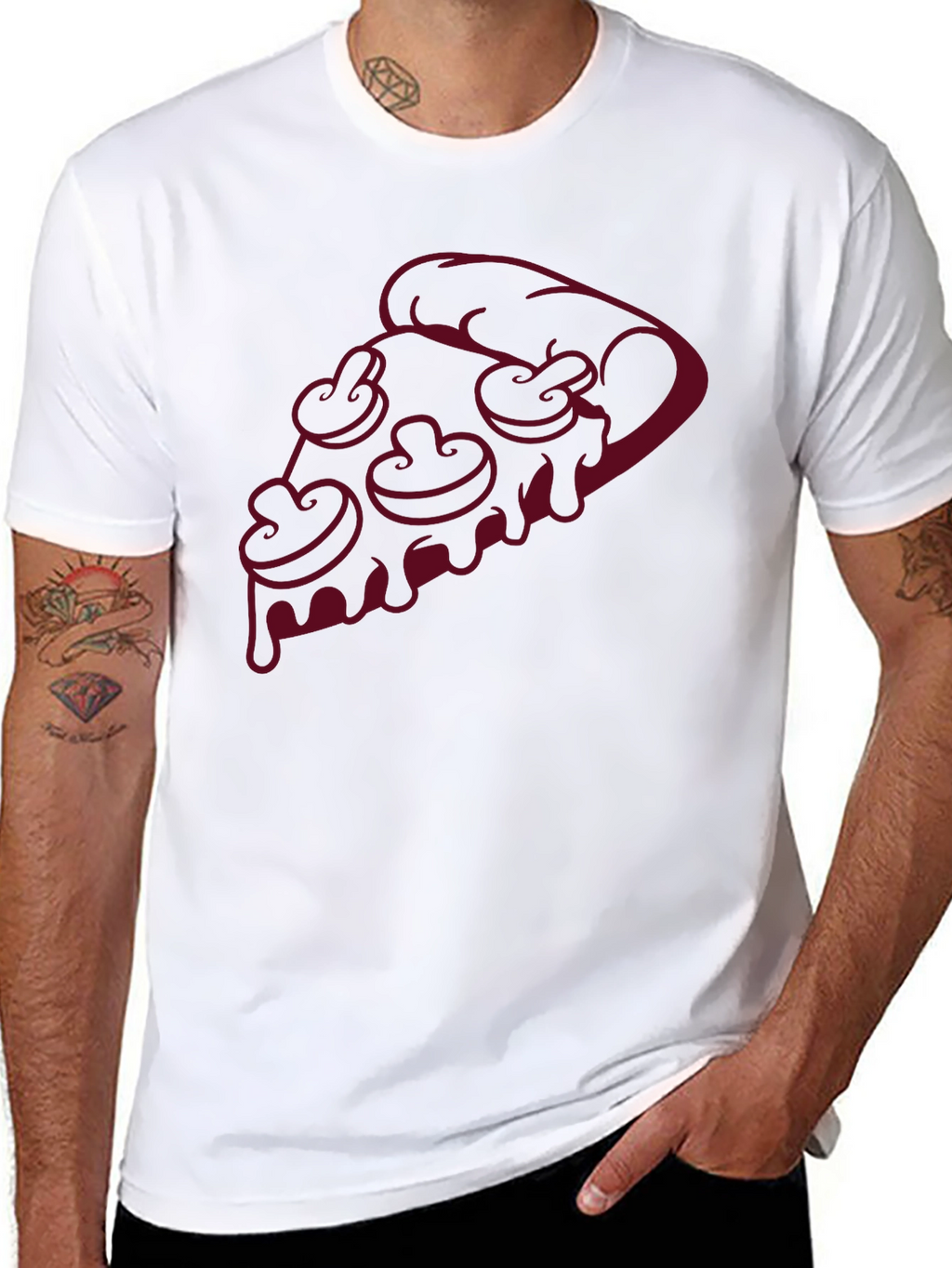 Pizza Slice Graphic Tee - Mushroom Topping