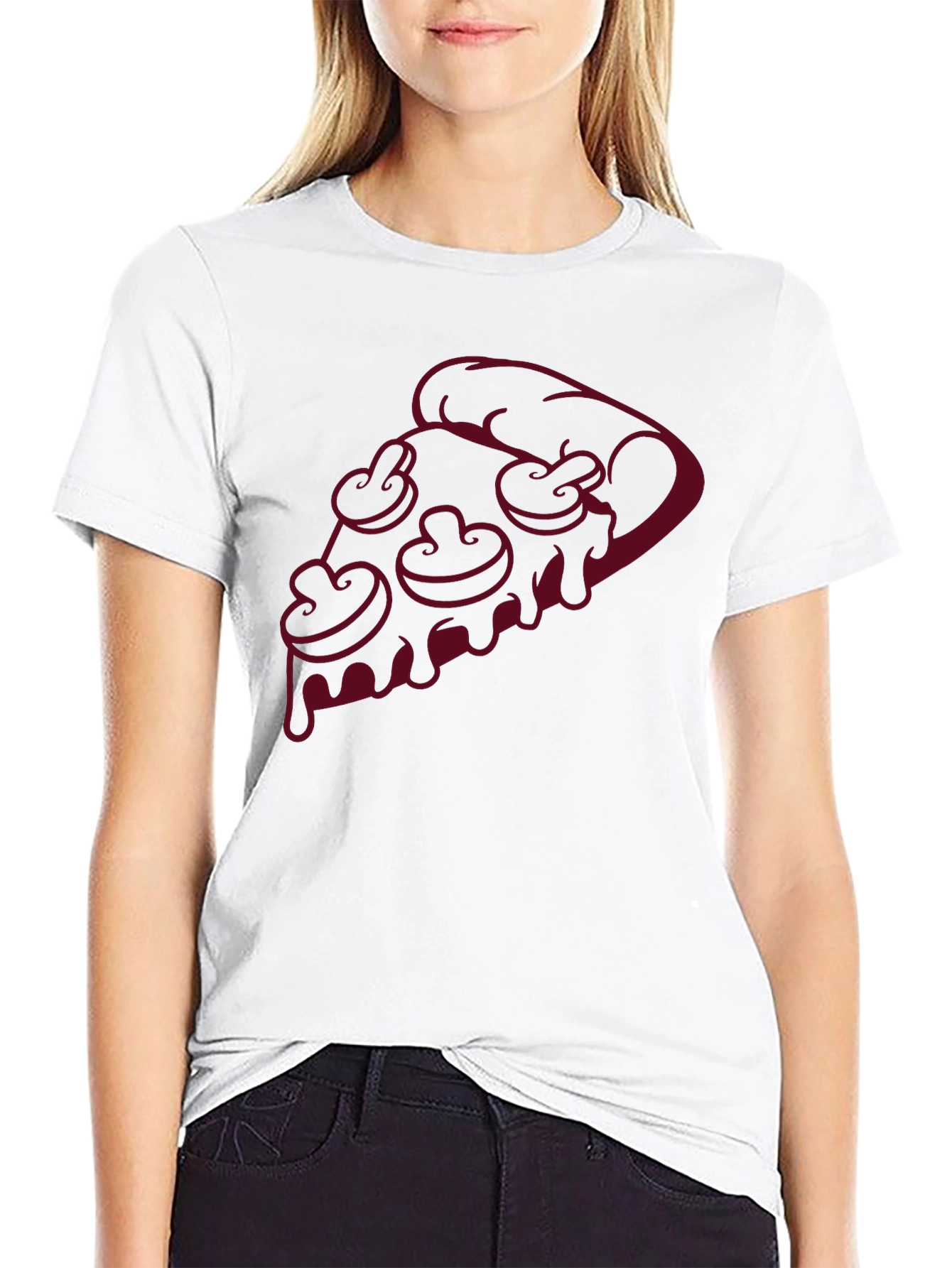 Pizza Slice Graphic Tee - Mushroom Topping