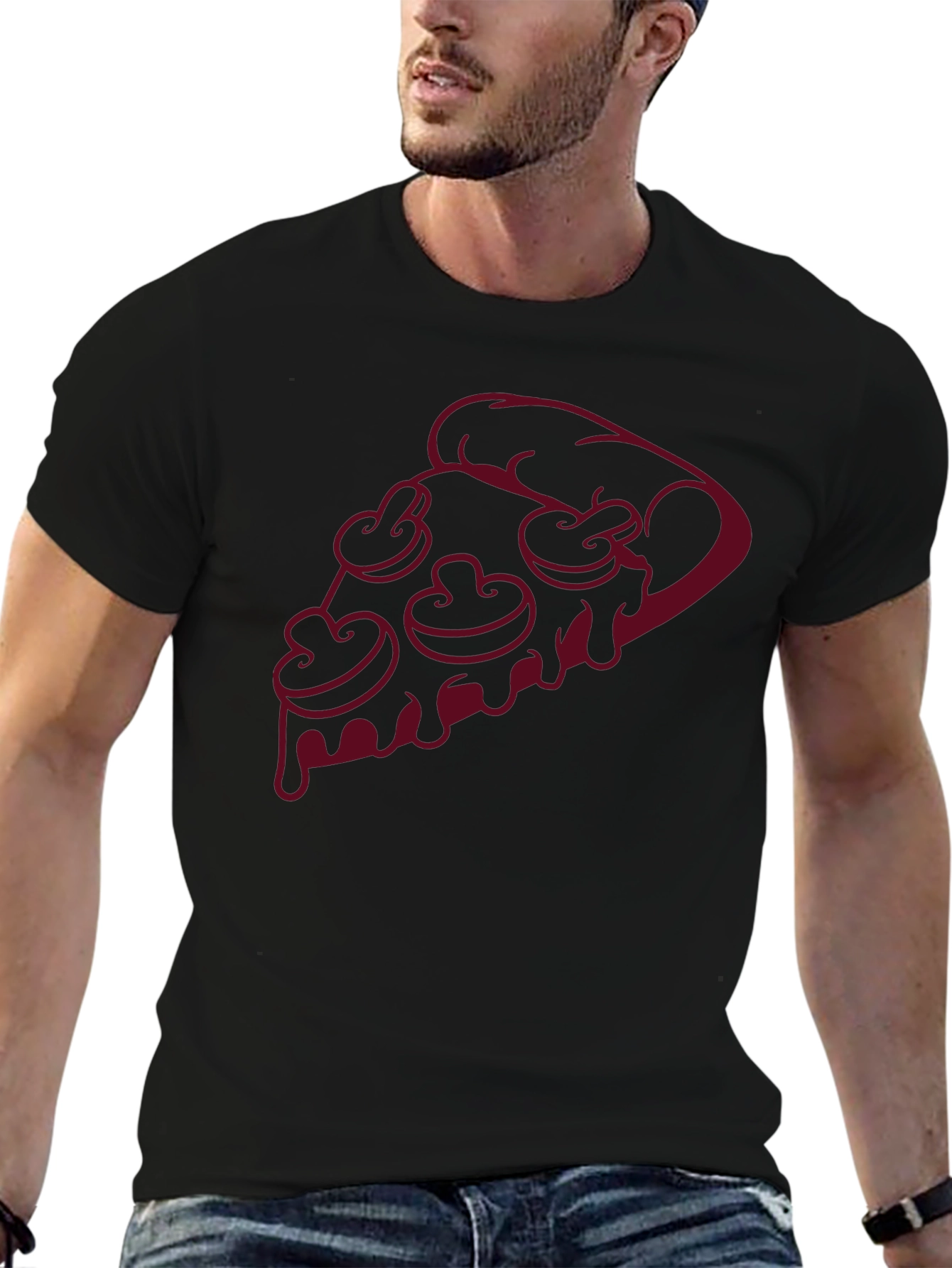 Pizza Slice Graphic Tee - Mushroom Topping