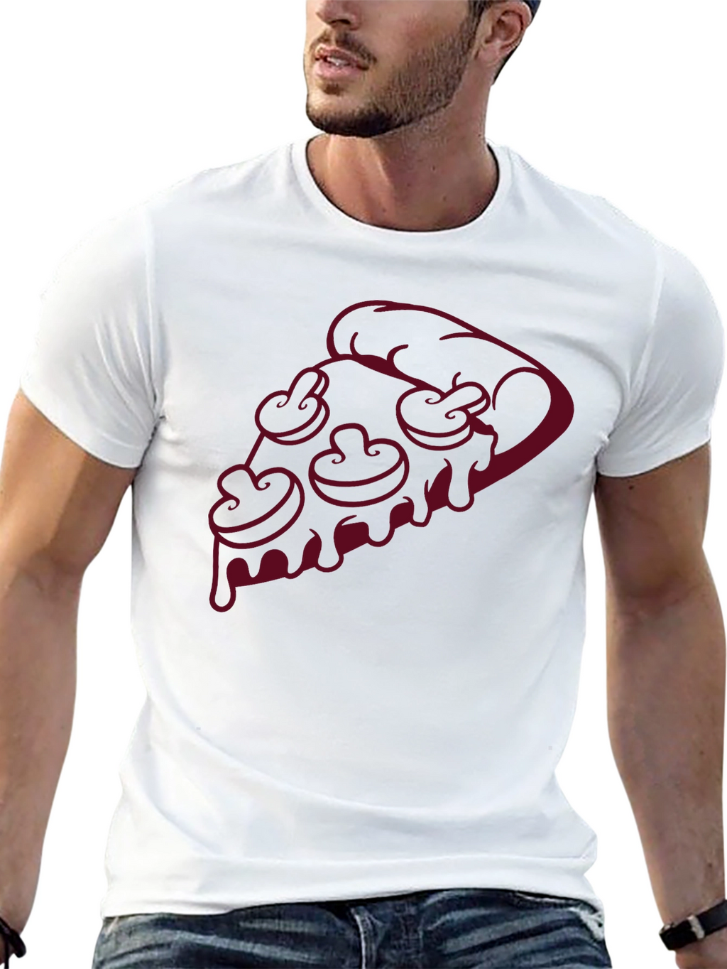 Pizza Slice Graphic Tee - Mushroom Topping