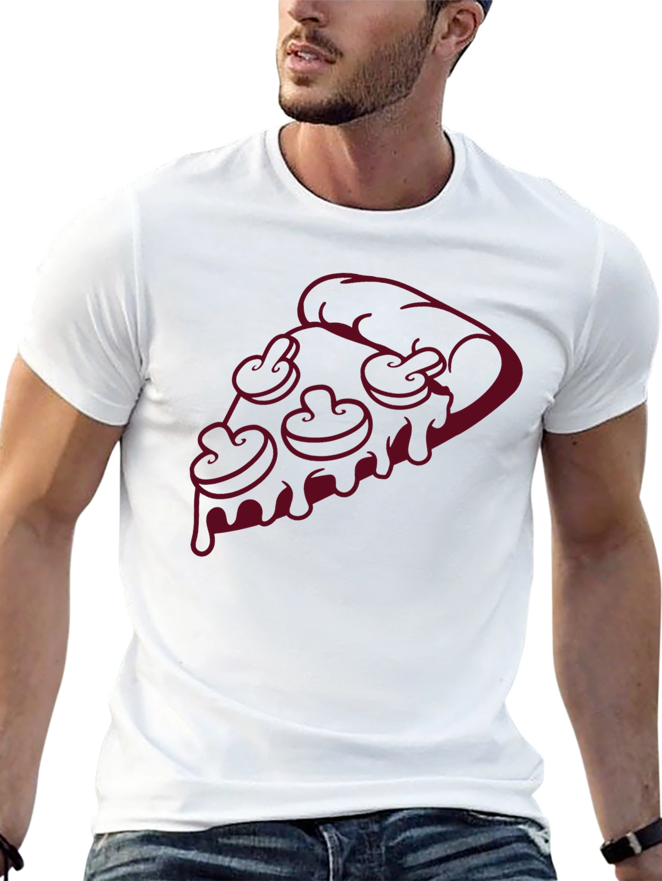 Pizza Slice Graphic Tee - Mushroom Topping