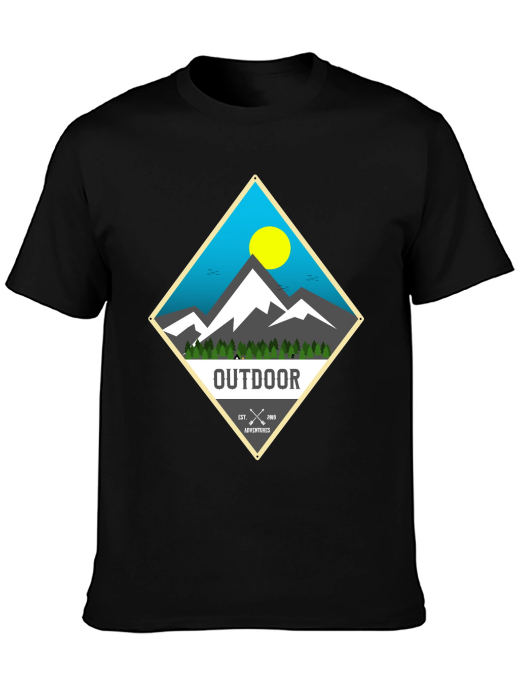 Outdoor Adventure Graphic Tee - Mens Black T-Shirt
