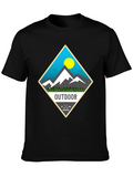 Outdoor Adventure Graphic Tee - Mens Black T-Shirt