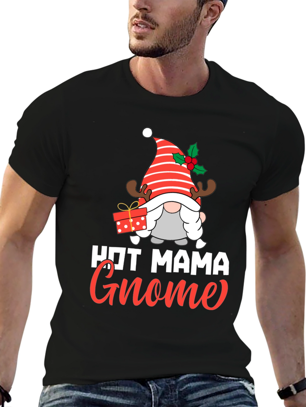 Hot Mama Gnome Christmas Graphic Tee