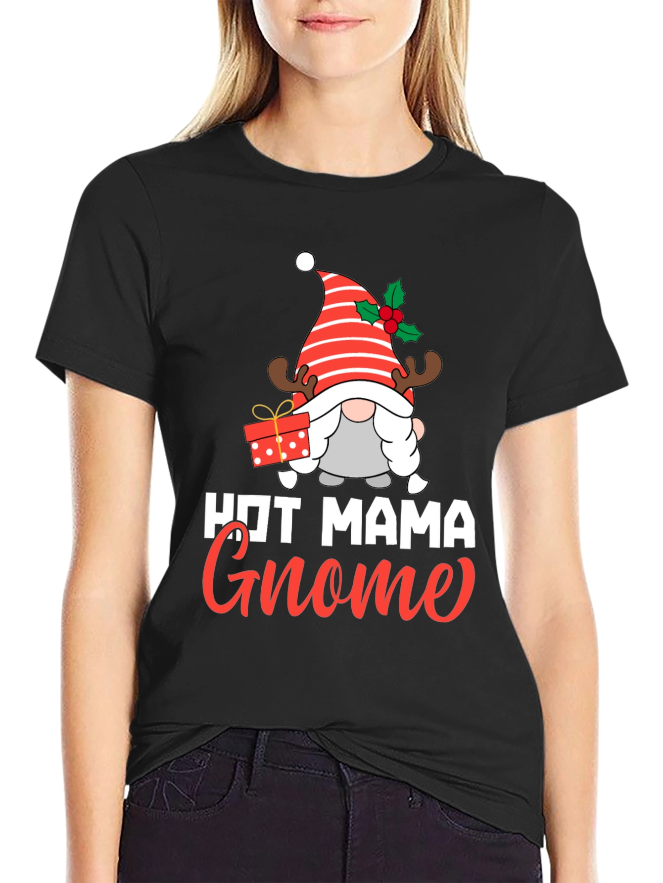 Hot Mama Gnome Christmas Graphic Tee