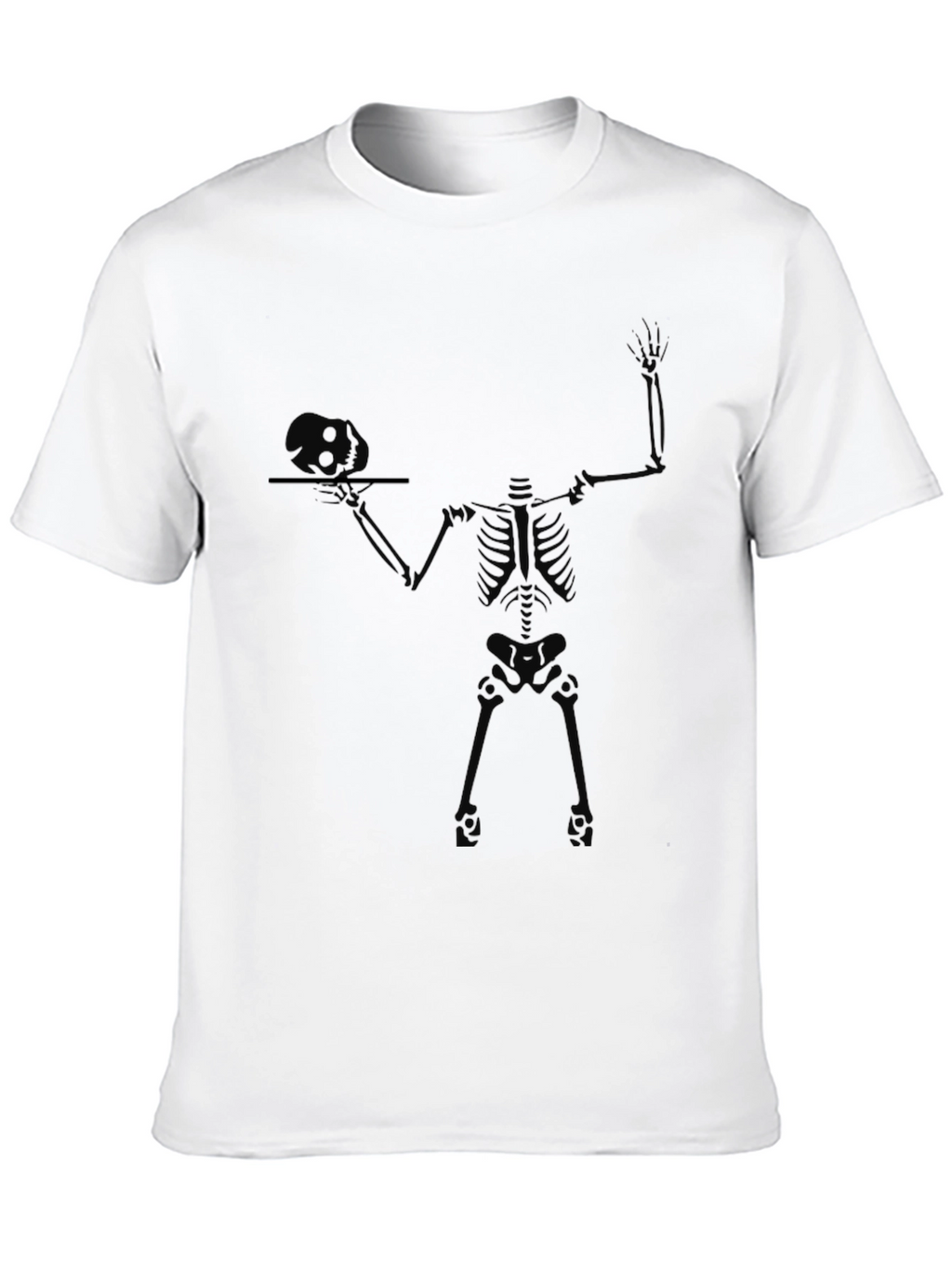 Skeleton Waiter Graphic Tee - Black Cotton T-Shirt