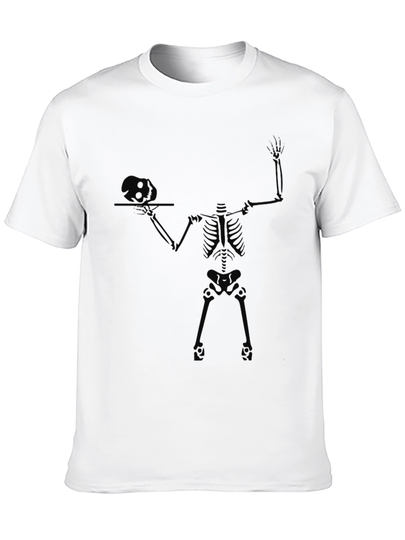 Skeleton Waiter Graphic Tee - Black Cotton T-Shirt