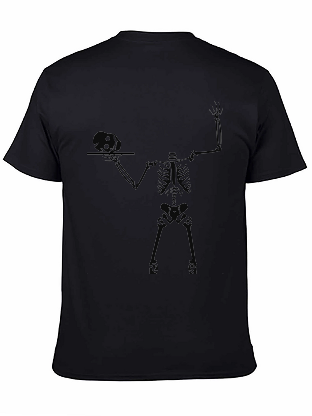 Skeleton Waiter Graphic Tee - Black Cotton T-Shirt