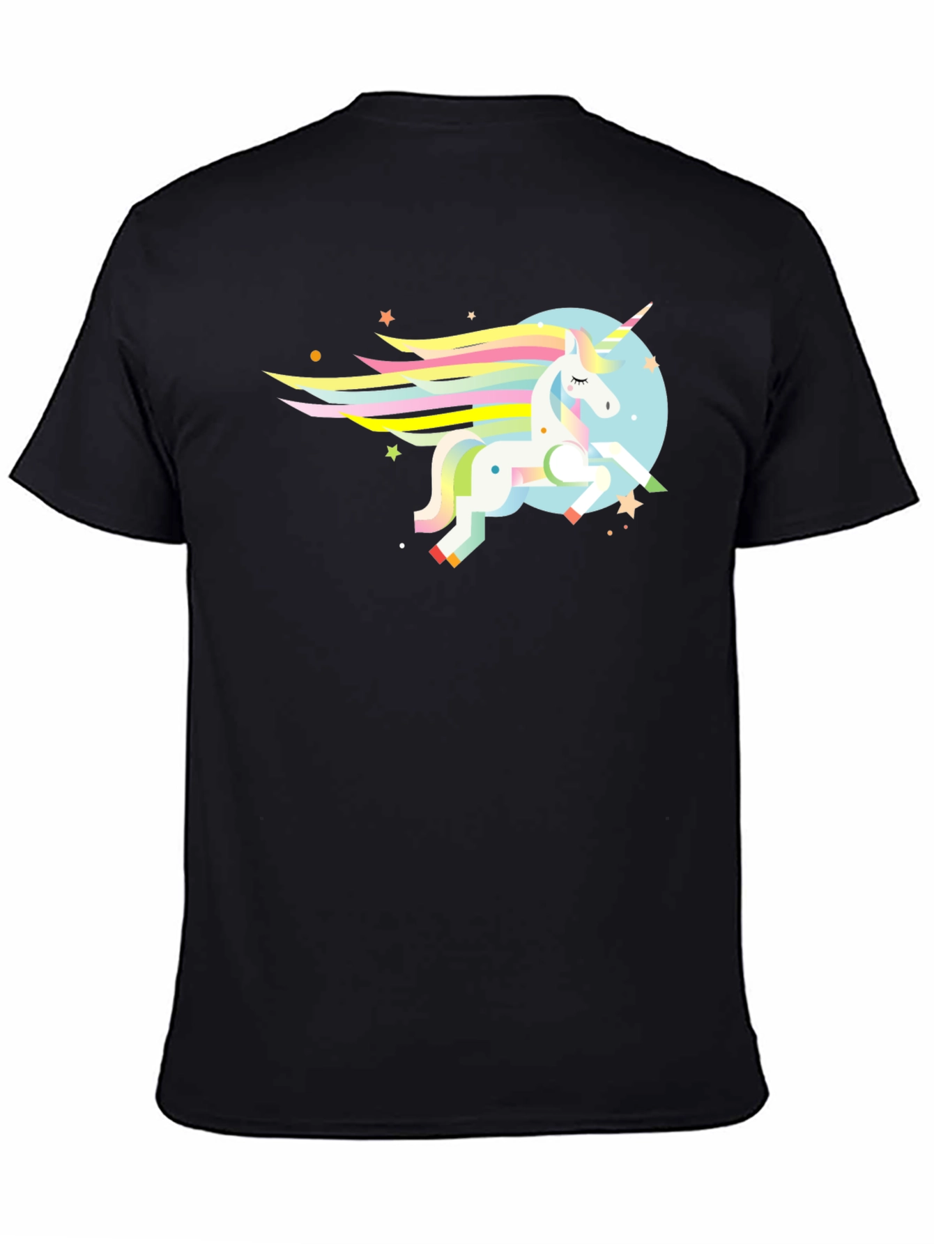 Magical Unicorn Graphic Tee - Black Cotton T-Shirt