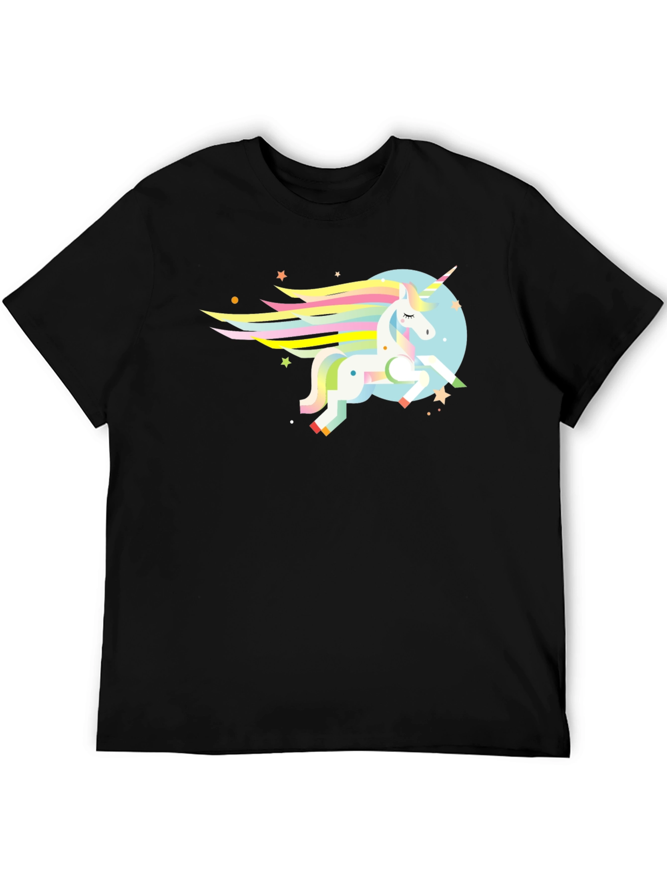 Magical Unicorn Graphic Tee - Black Cotton T-Shirt