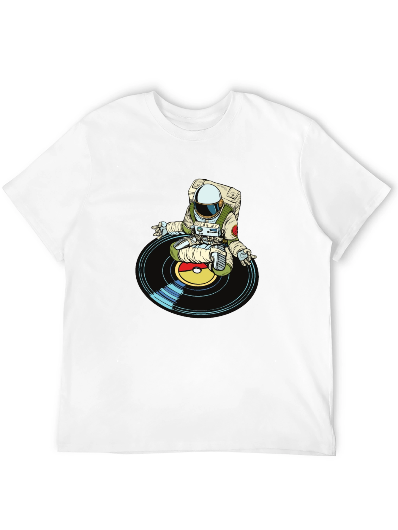 Astronaut DJ Graphic T-Shirt - Black Cotton Blend