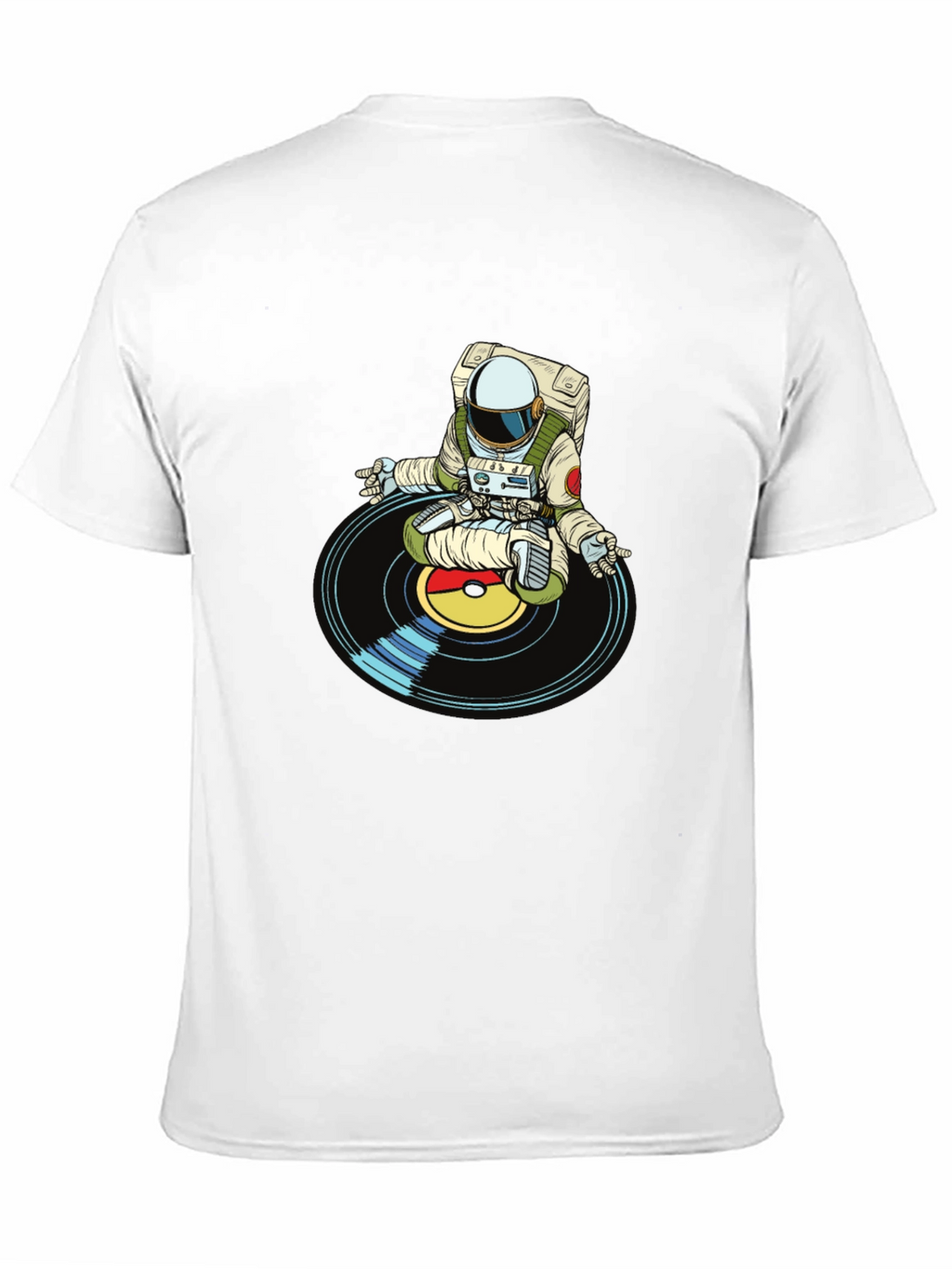 Astronaut DJ Graphic T-Shirt - Black Cotton Blend