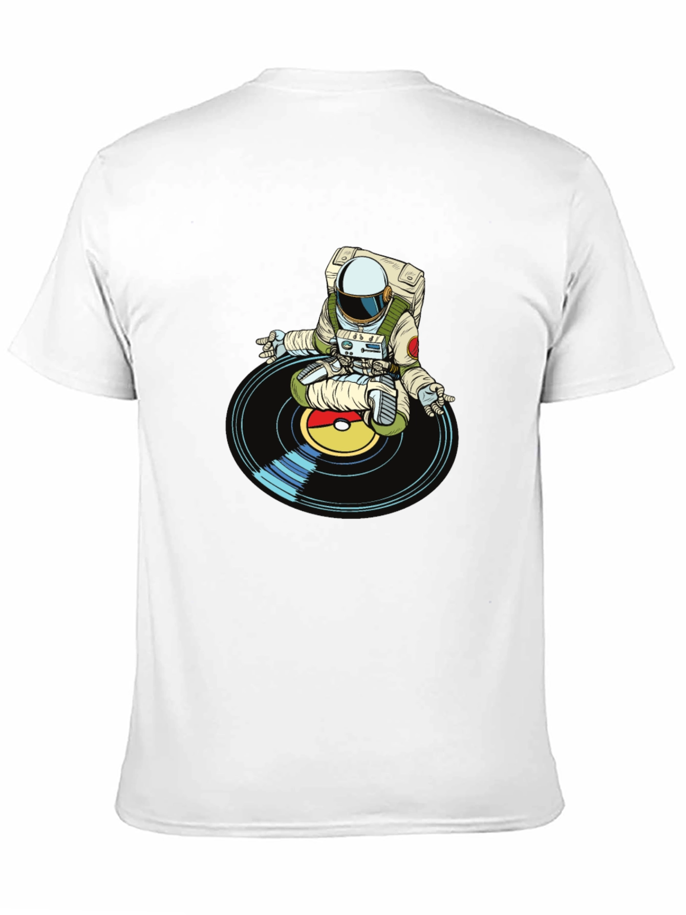 Astronaut DJ Graphic T-Shirt - Black Cotton Blend