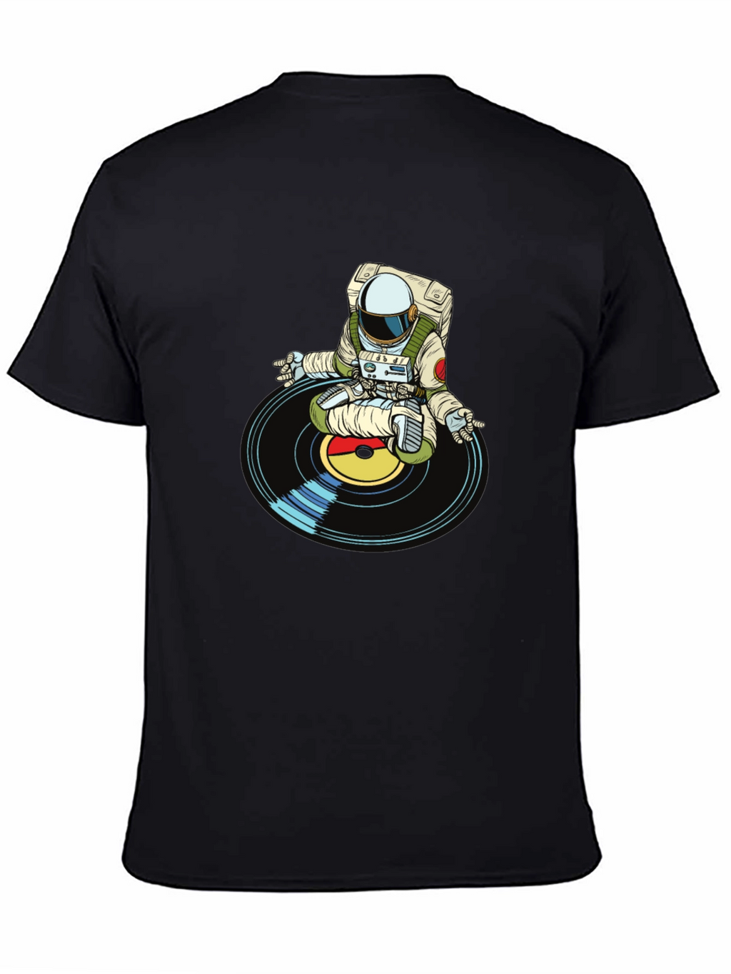 Astronaut DJ Graphic T-Shirt - Black Cotton Blend