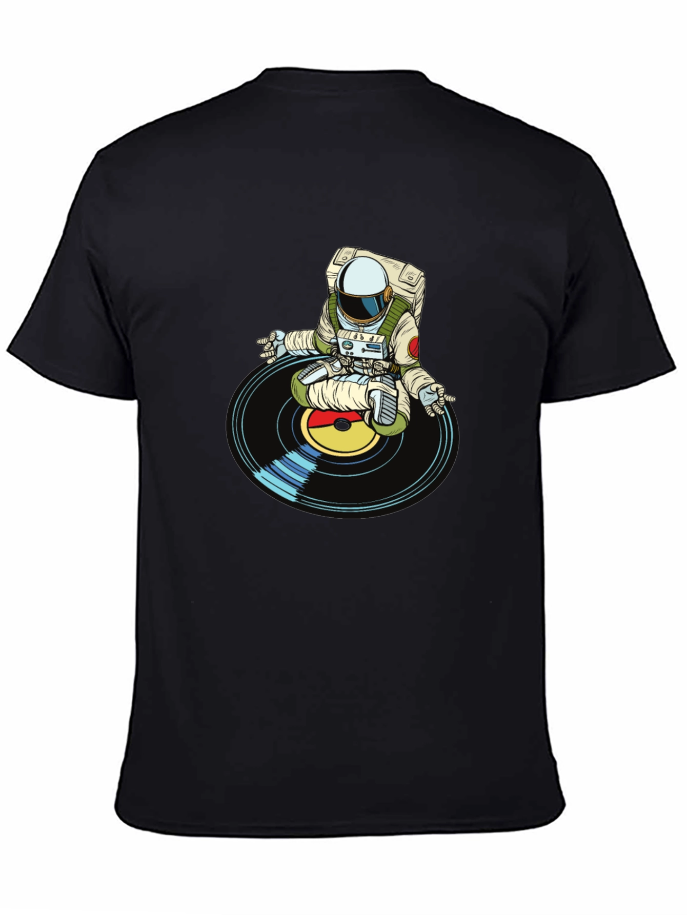 Astronaut DJ Graphic T-Shirt - Black Cotton Blend