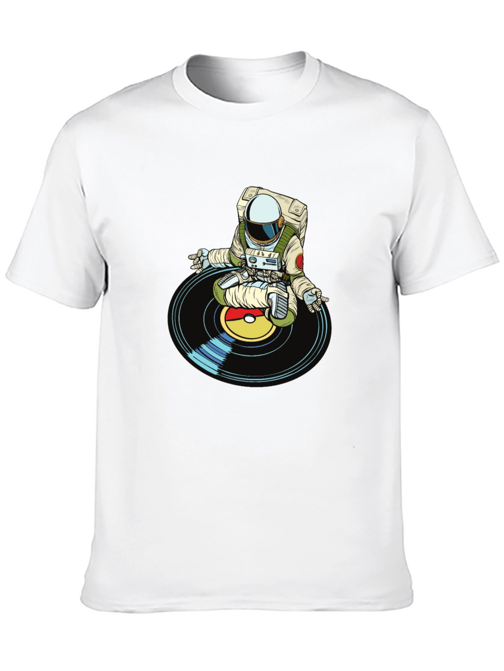 Astronaut DJ Graphic T-Shirt - Black Cotton Blend