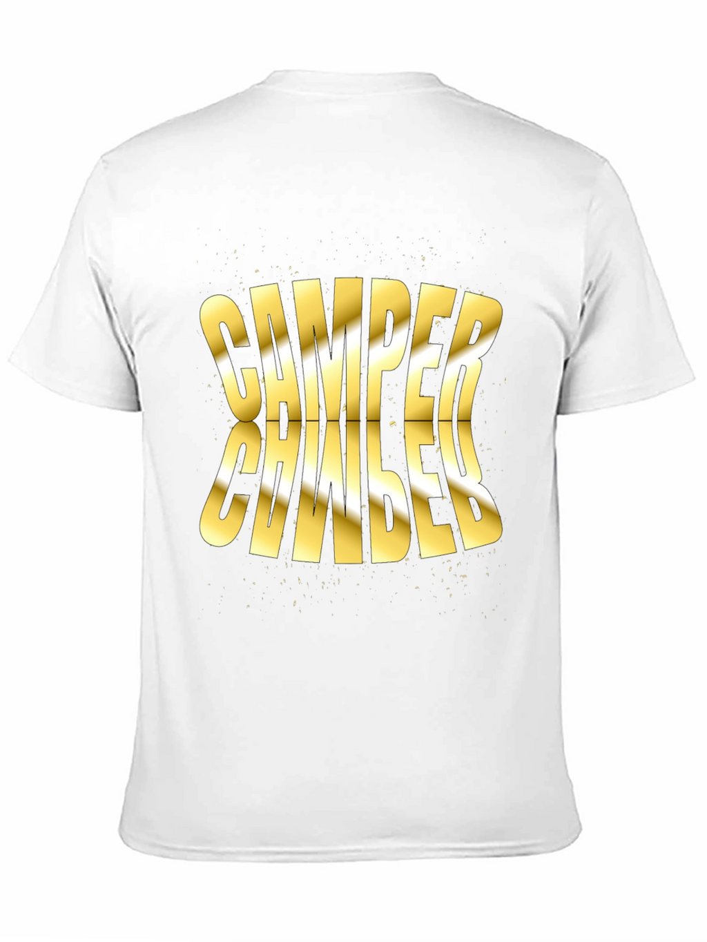 Camper Distorted Gold Text Black T-Shirt