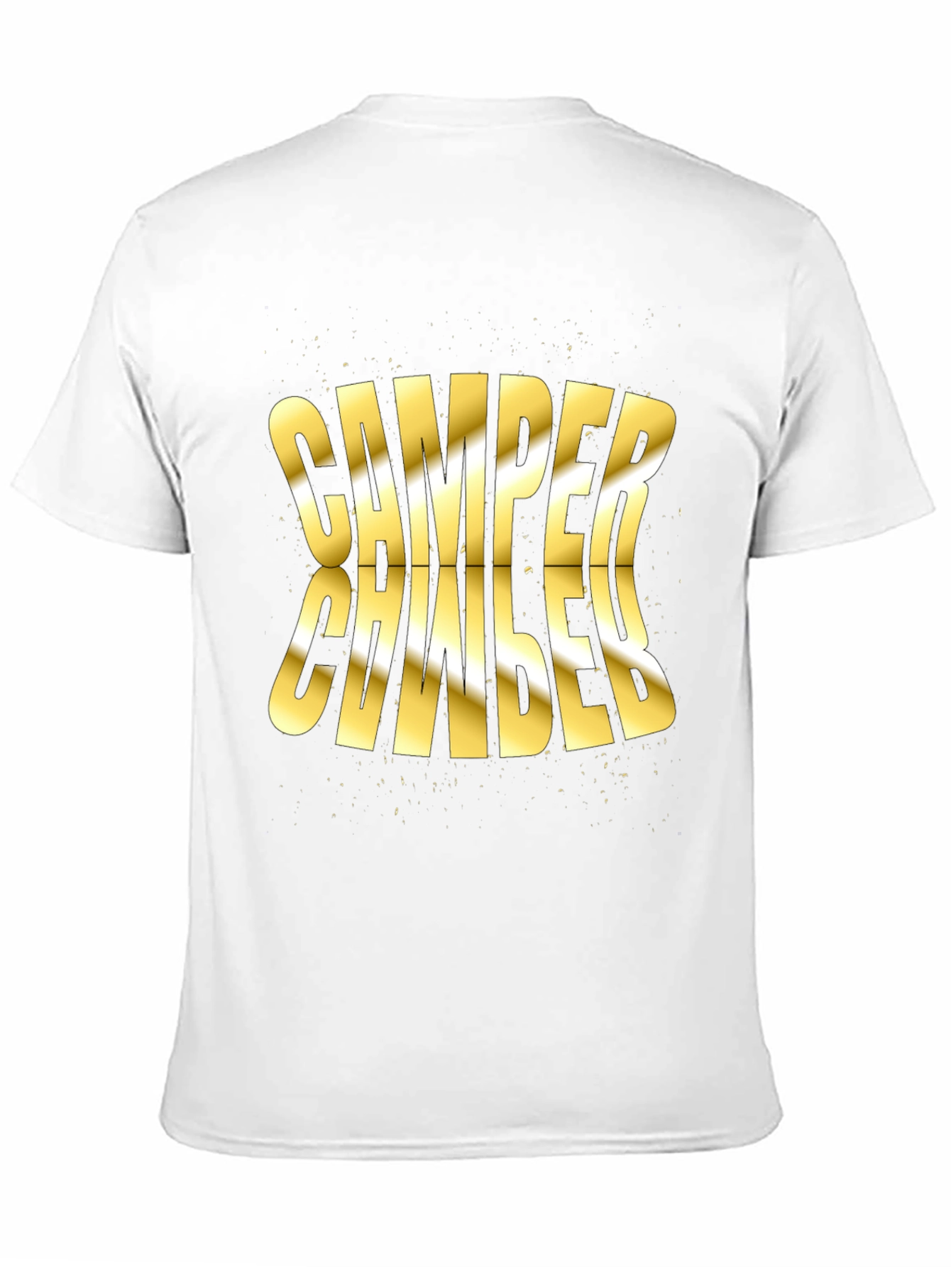 Camper Distorted Gold Text Black T-Shirt