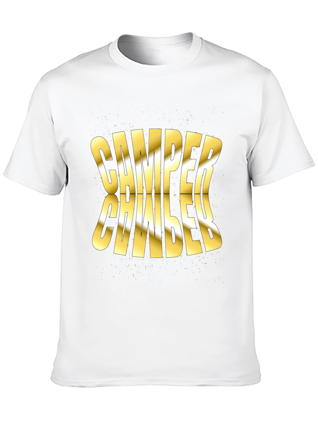 Camper Distorted Gold Text Black T-Shirt