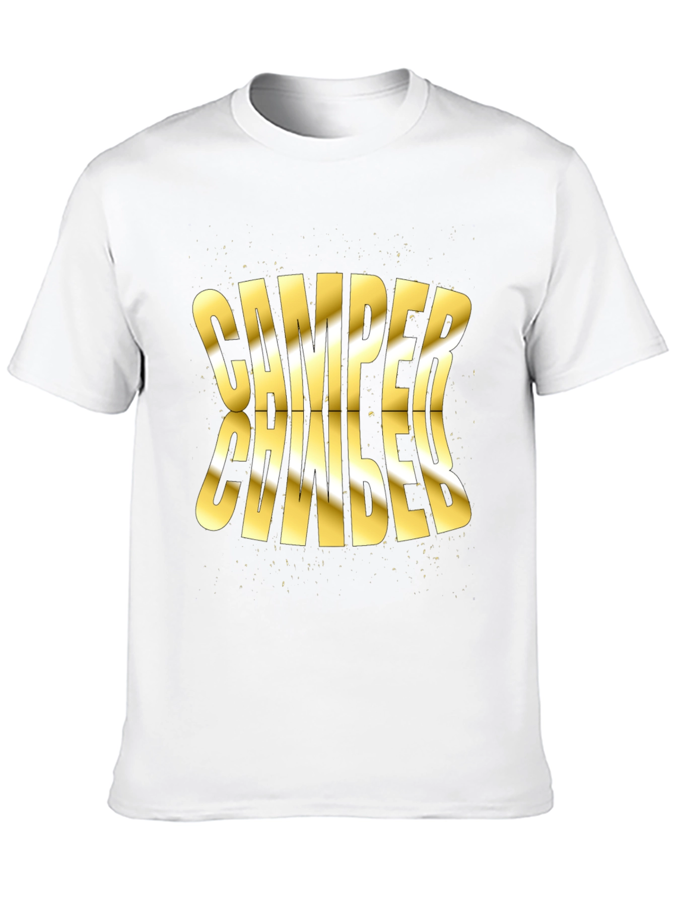 Camper Distorted Gold Text Black T-Shirt