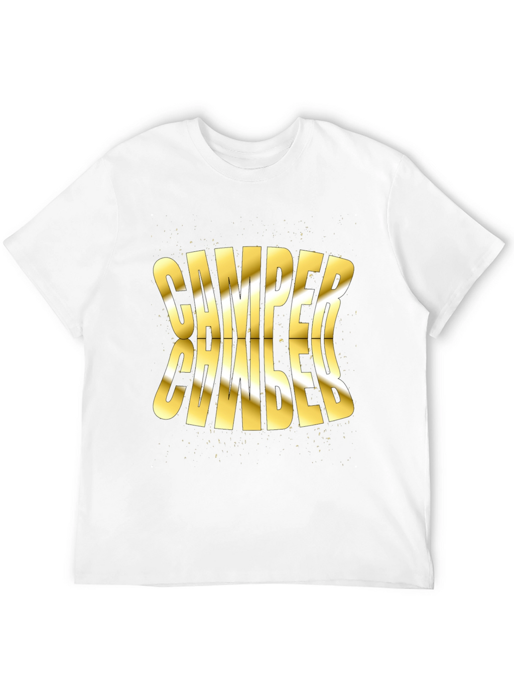 Camper Distorted Gold Text Black T-Shirt
