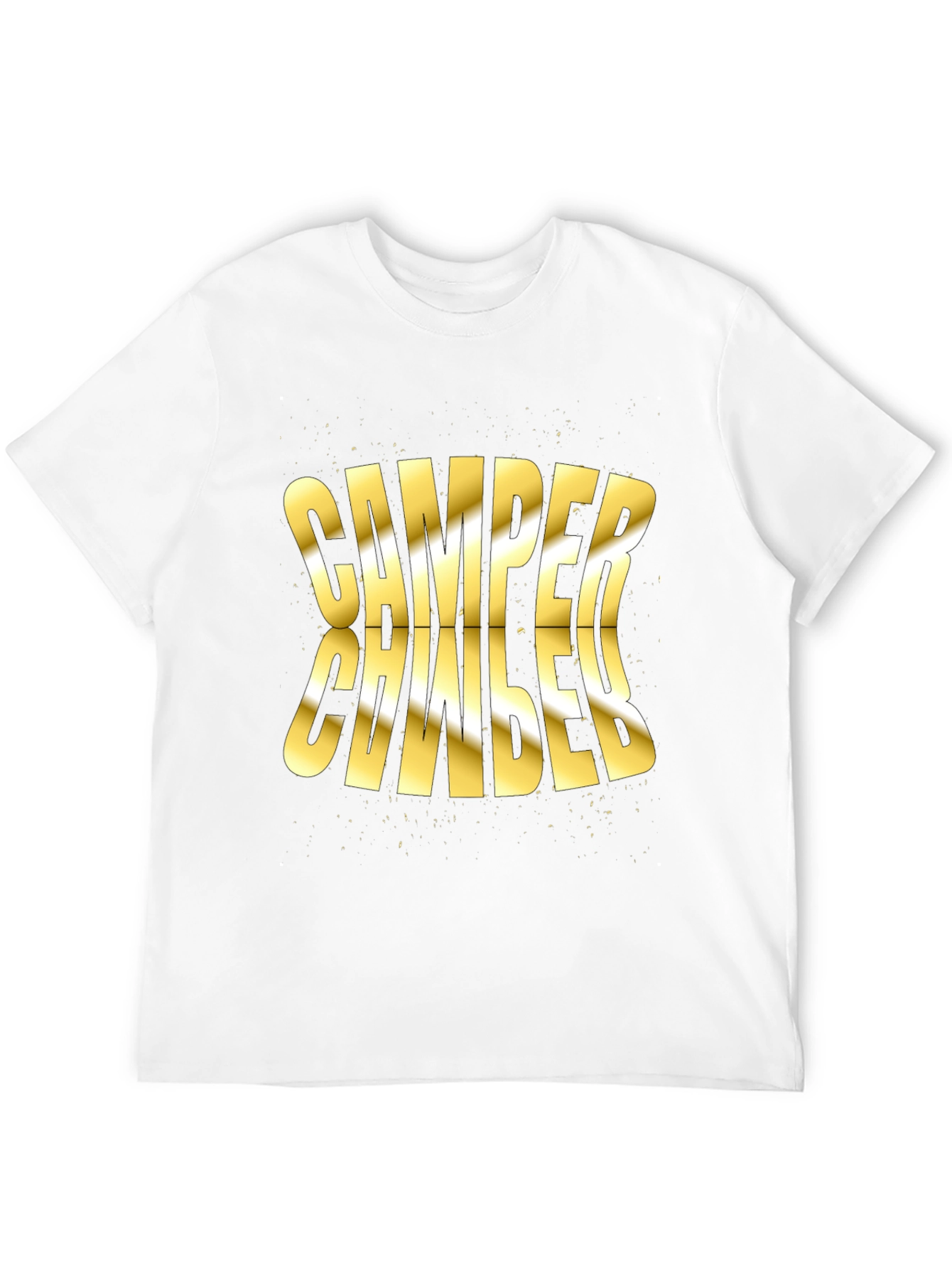 Camper Distorted Gold Text Black T-Shirt