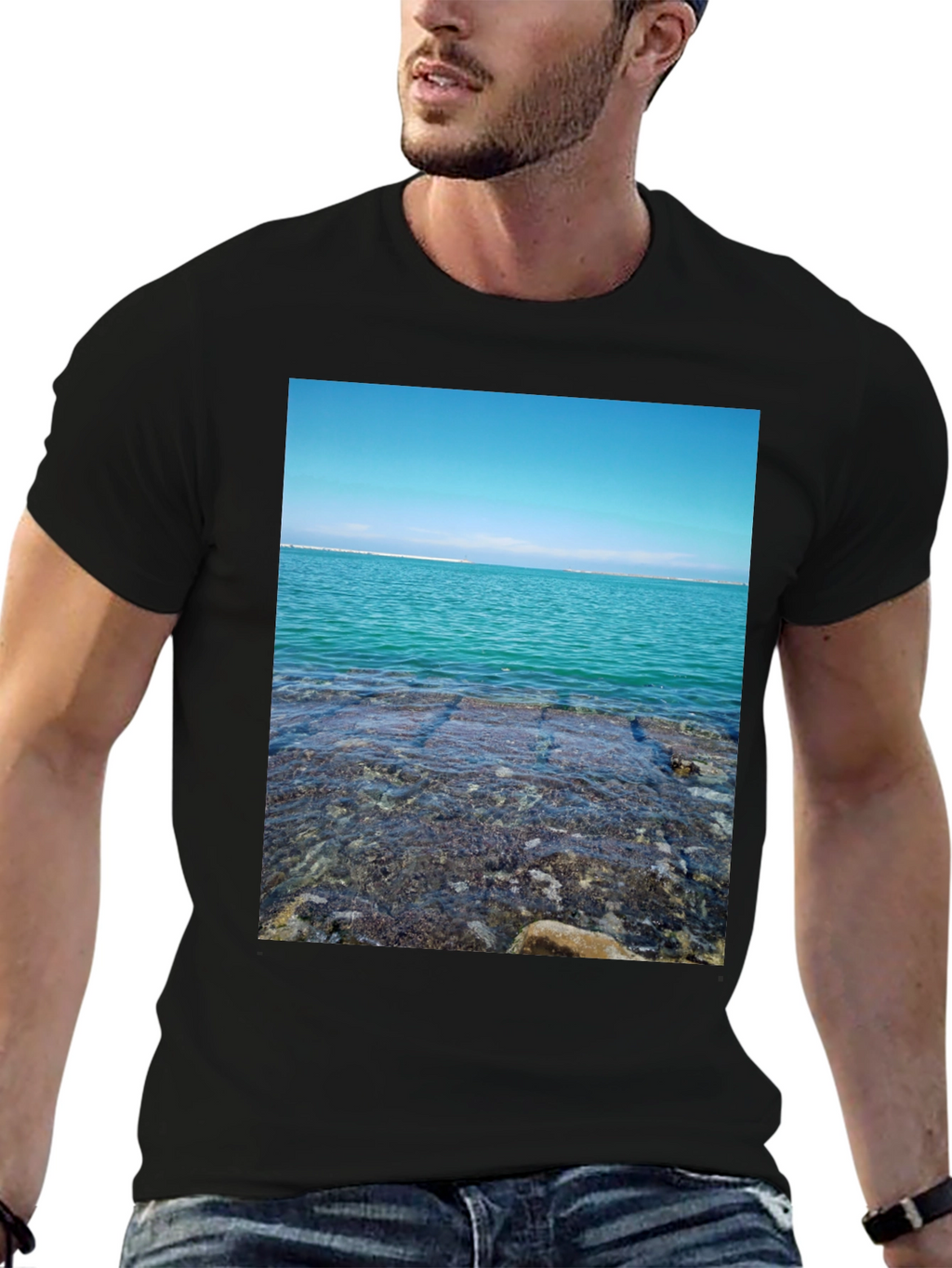 Ocean View Black T-Shirt