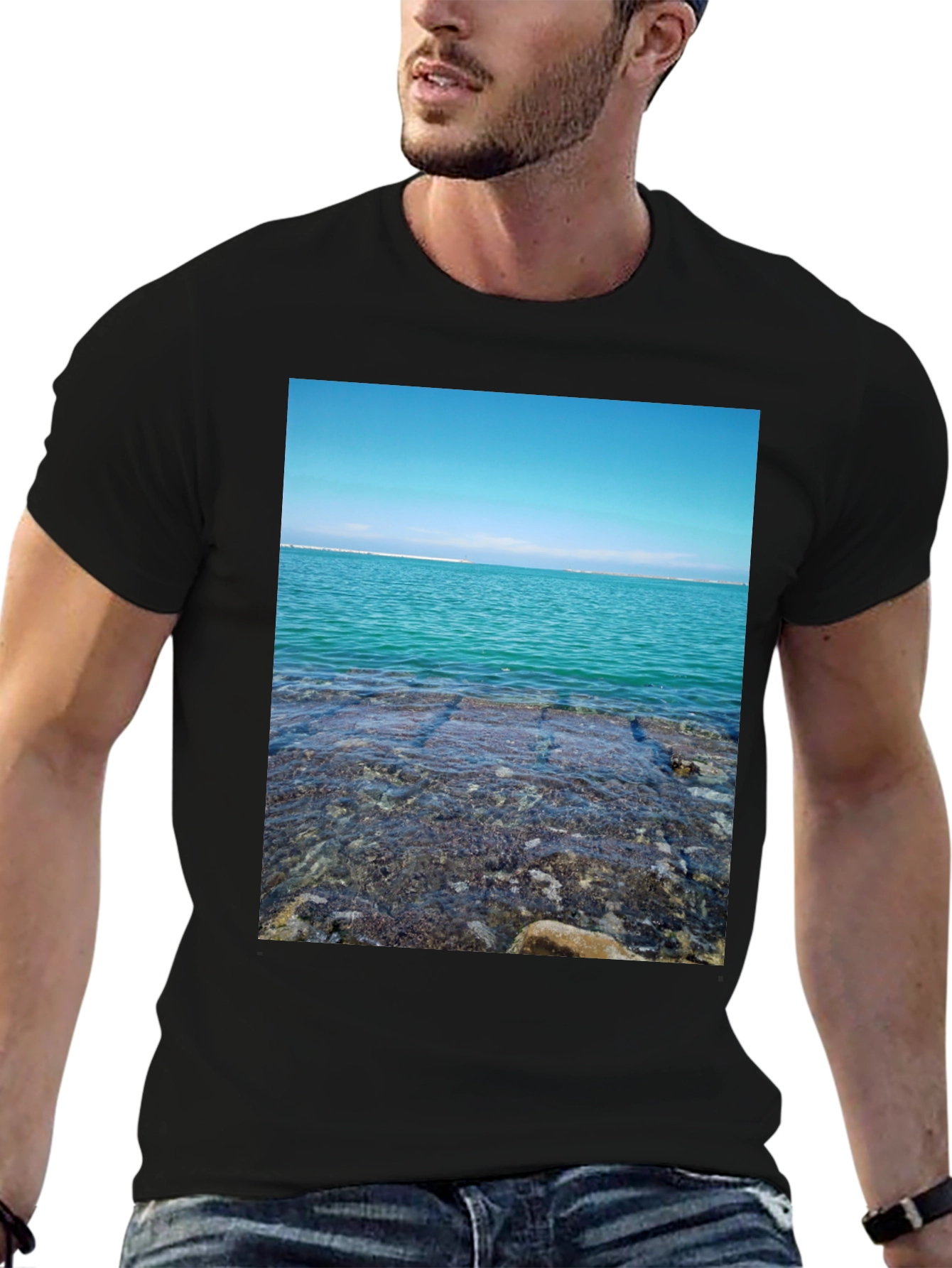 Ocean View Black T-Shirt