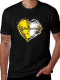 Vatican City Flag Heart Graphic Tee - Black