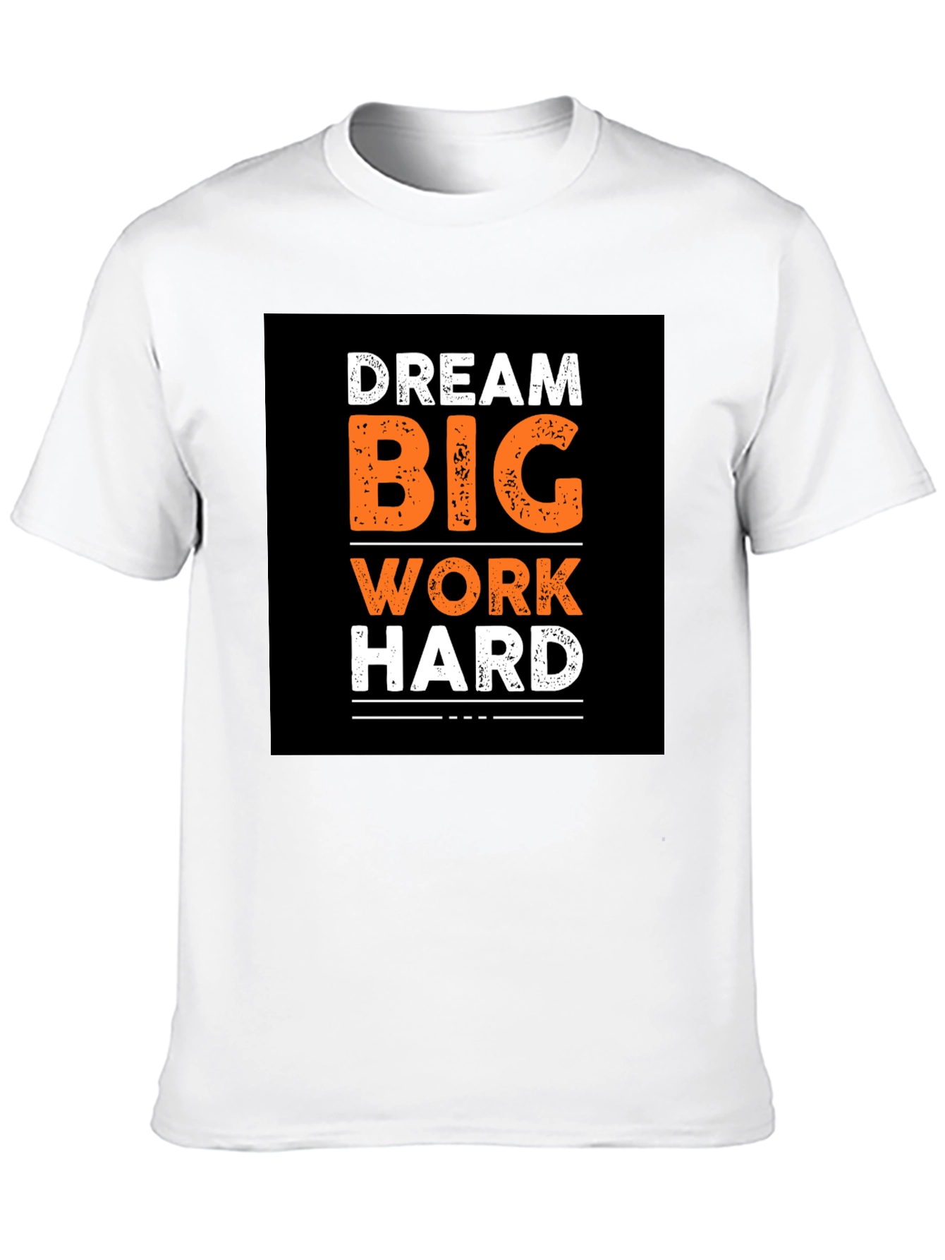 Dream Big Work Hard Graphic Print Black T-Shirt