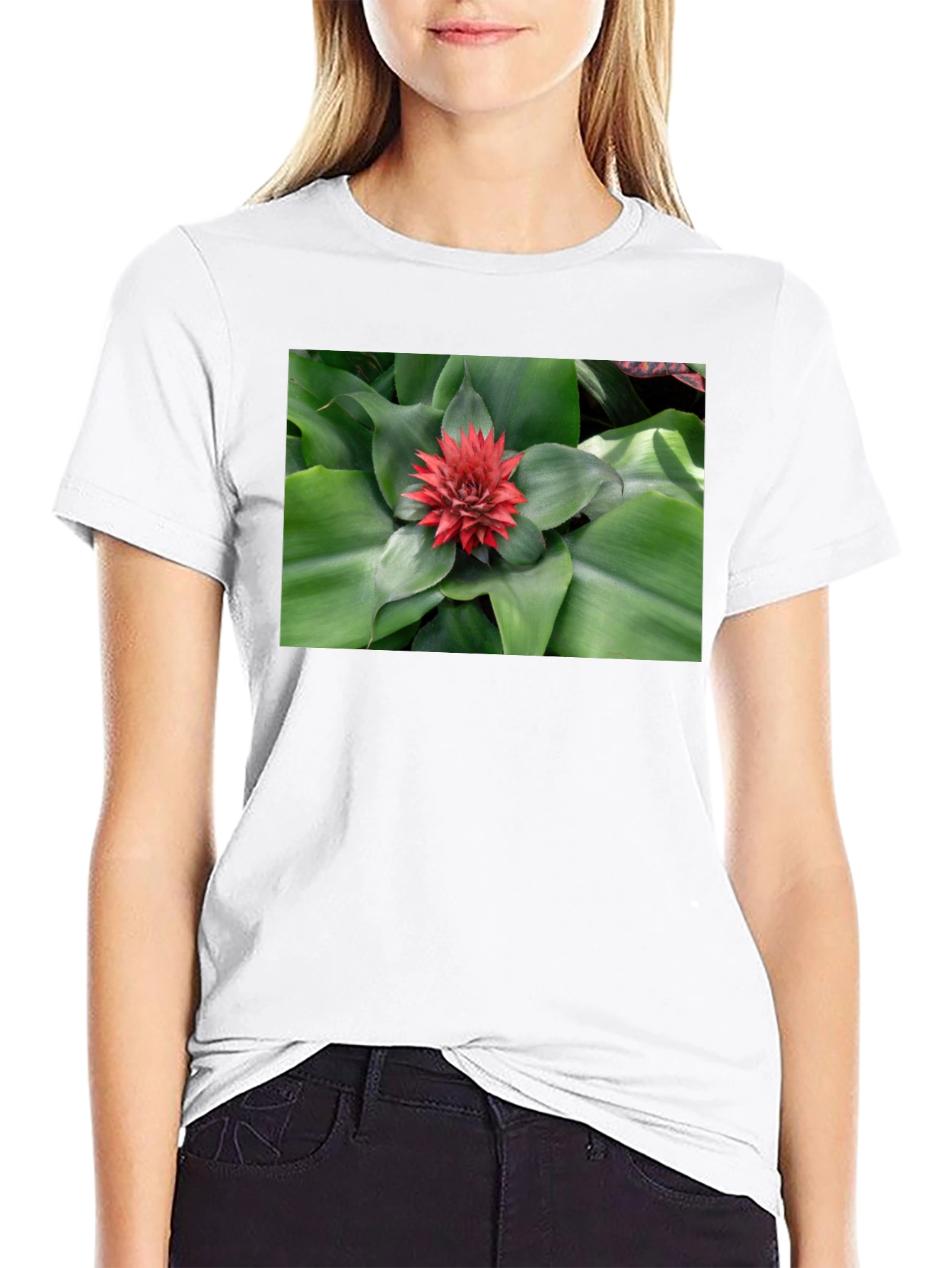 Botanical Print Black T-Shirt